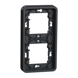 Mureva Styl Cadre 2 postes vertical encastré IP55 IK08 gris SCHNEIDER MUR34151 2