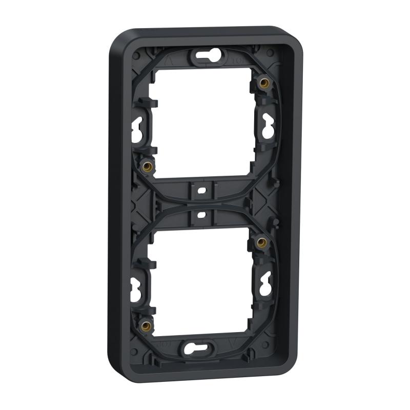 Mureva Styl Cadre 2 postes vertical encastré IP55 IK08 gris SCHNEIDER MUR34151