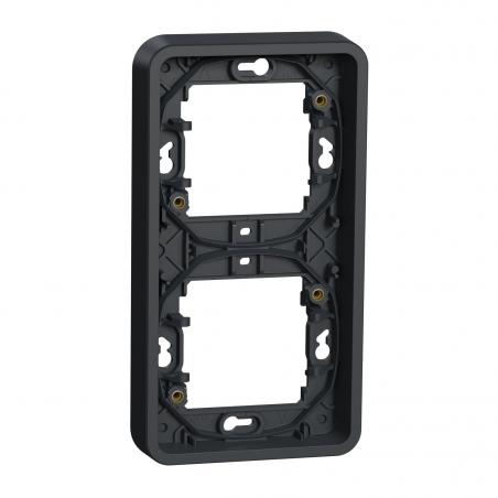 Mureva Styl Cadre 2 postes vertical encastré IP55 IK08 gris SCHNEIDER MUR34151