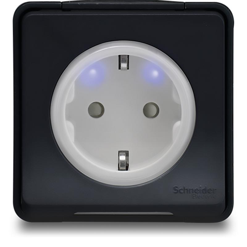 Mureva Styl Prise courant 2P+T saillie IP55 IK08 connexion auto gris SCHNEIDER MUR35031