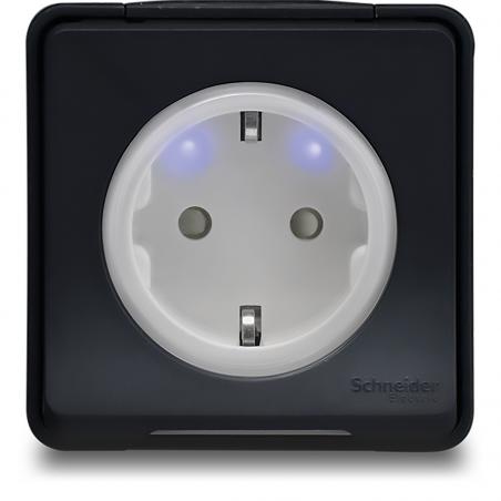 Mureva Styl Prise courant 2P+T saillie IP55 IK08 connexion auto gris SCHNEIDER MUR35031