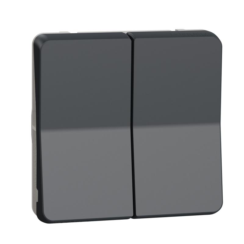 Mureva Styl Bouton poussoir volets roulants composable IP55 IK07 gris SCHNEIDER MUR35042