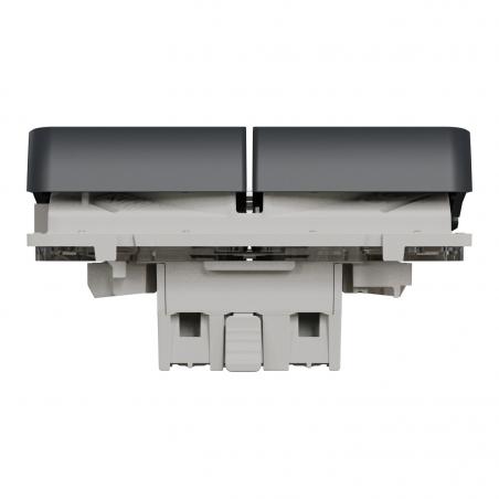 Mureva Styl Dble bouton poussoir lumineux LED composable IP55 IK07 gris SCHNEIDER MUR35228
