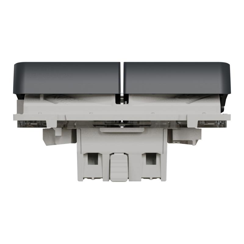 Mureva Styl Dble bouton poussoir lumineux LED composable IP55 IK07 gris SCHNEIDER MUR35228