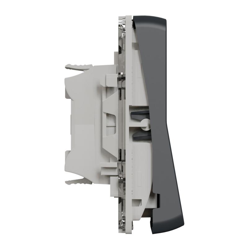 Mureva Styl Dble bouton poussoir lumineux LED composable IP55 IK07 gris SCHNEIDER MUR35228