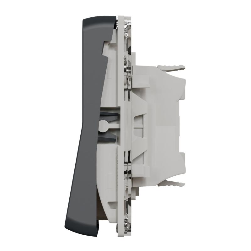 Mureva Styl Dble bouton poussoir lumineux LED composable IP55 IK07 gris SCHNEIDER MUR35228