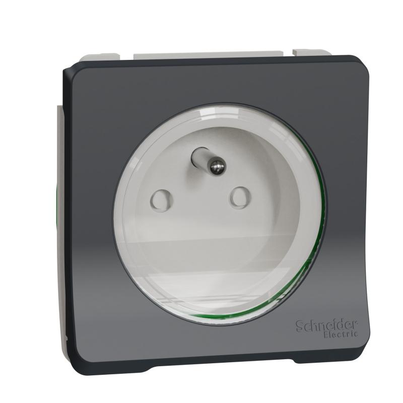 Mureva Styl Prise de courant 2P+T composable -IP55-IK08 connex auto gris SCHNEIDER MUR36133