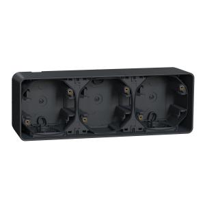 Mureva Styl Boîte 3 postes horizontale saillie IP55 IK08 gris SCHNEIDER MUR37713 2