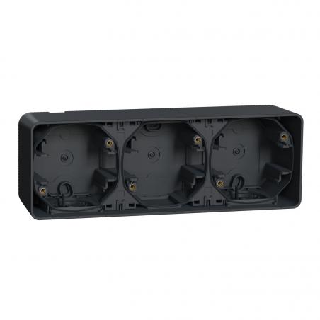Mureva Styl Boîte 3 postes horizontale saillie IP55 IK08 gris SCHNEIDER MUR37713
