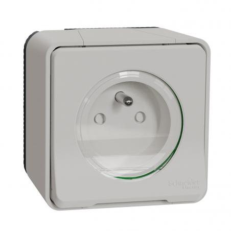 Mureva Styl Prise de courant 2P+T saillie IP55 IK08 connex auto blanc SCHNEIDER MUR39030