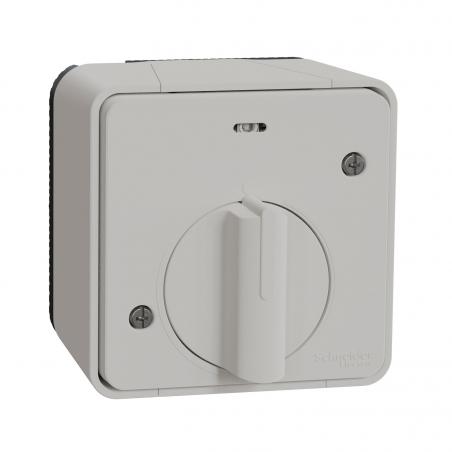 Mureva Styl Interrupteur temporisé LED saillie IP55 IK08 blanc SCHNEIDER MUR39067