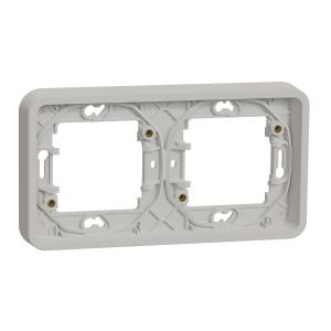 Mureva Styl Cadre 2 postes horizontal encastré IP55 IK08 blanc SCHNEIDER MUR39101 2
