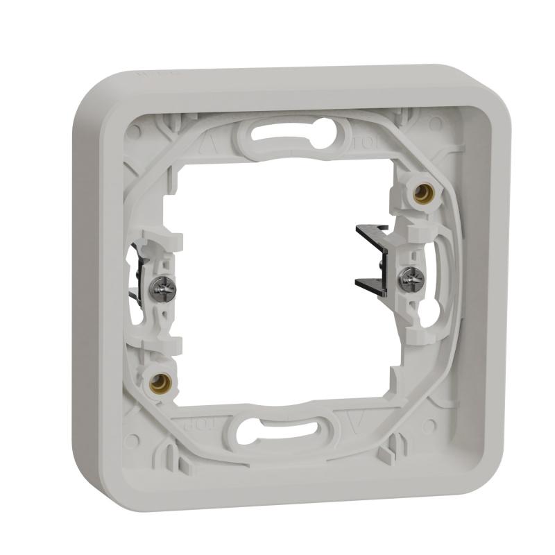 Mureva Styl Cadre 1 poste à griffes encastré IP55 IK08 blanc SCHNEIDER MUR39108
