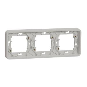 Mureva Styl Cadre 3 postes horizontal encastré IP55 IK08 blanc SCHNEIDER MUR39109 2