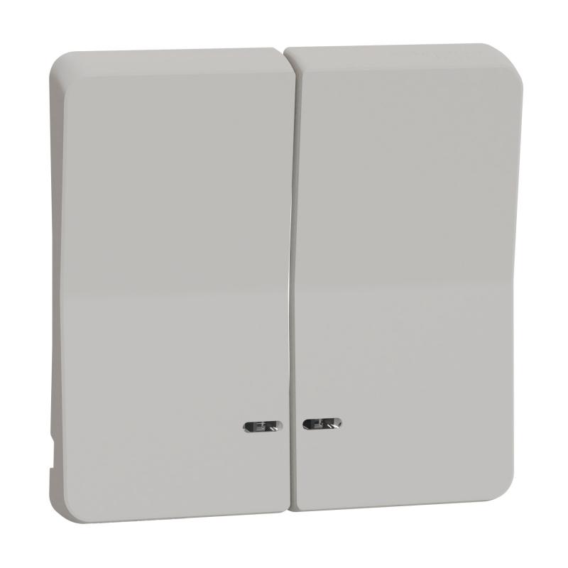 Mureva Styl Enjoliveur 2 demi touche IP55 IK08 blanc SCHNEIDER MUR39205