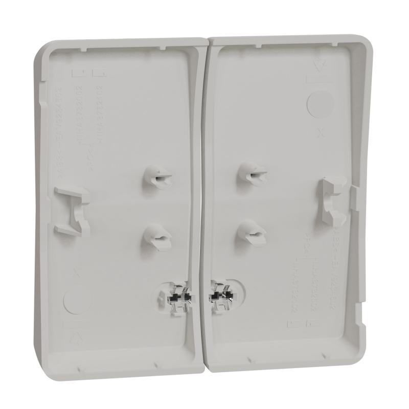 Mureva Styl Enjoliveur 2 demi touche IP55 IK08 blanc SCHNEIDER MUR39205