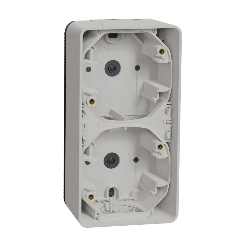 Mureva Styl Boîte 2 postes verticale saillie IP55 IK08 blanc SCHNEIDER MUR39912