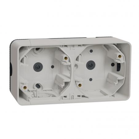 Mureva Styl Boîte 2 postes horizontale saillie IP55 IK08 blanc SCHNEIDER MUR39914