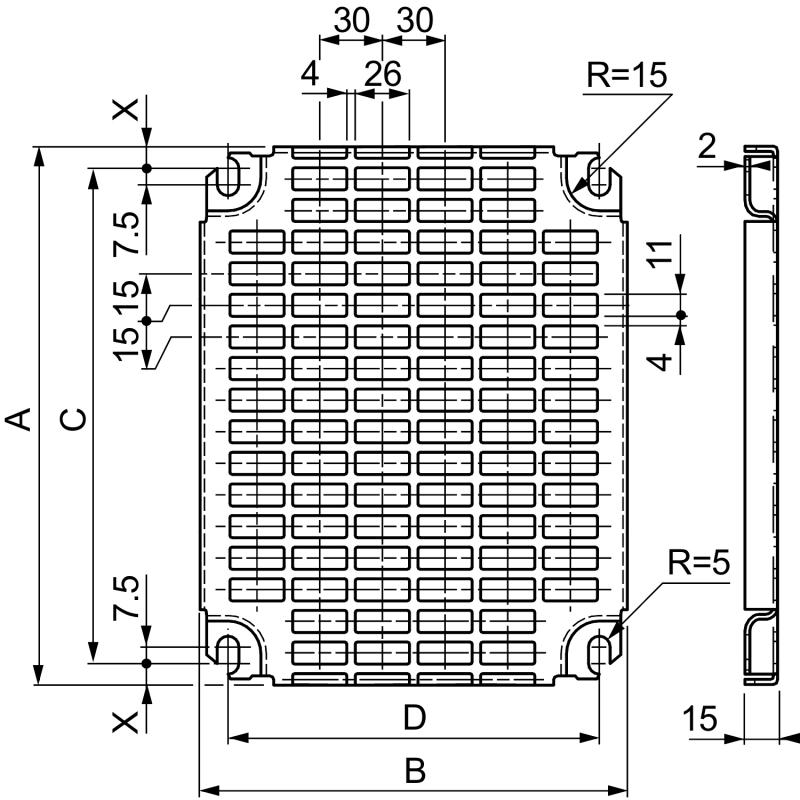 Spacial châssis perforé Telequick acier pour coffret H 400xL 300mm SCHNEIDER NSYMR43
