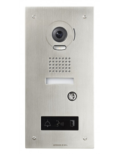 Platine video inox encastree avec synthese vocale et pictos lumineux pour moniteur maître JP4MED. AIPHONE JPDVFL 130317