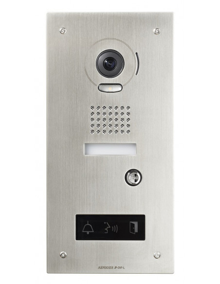 Platine video inox encastree avec synthese vocale et pictos lumineux pour moniteur maître JP4MED. AIPHONE JPDVFL 130317