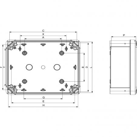 Thalassa boîte industrielle 164x121x87mm ABS SCHNEIDER NSYTBS16128