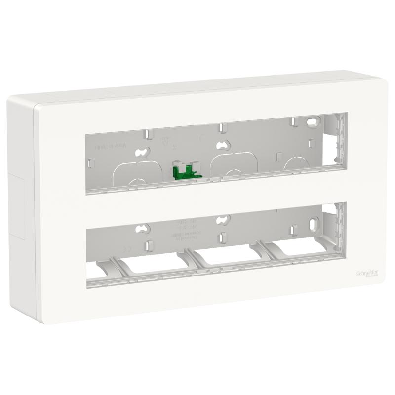Unica boîte de concentration saillie complète 2 rang de 10 mod Blanc anti SCHNEIDER NU121020