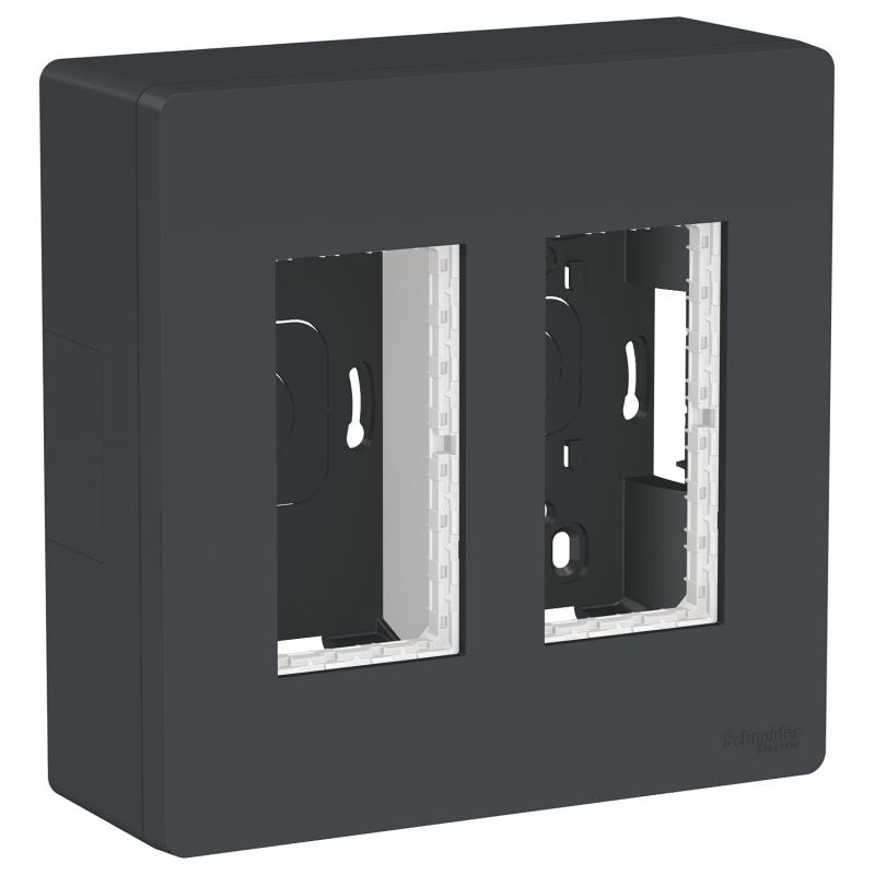 Unica boîte de concentration saillie complète 2 col de 4 mod Anthracite SCHNEIDER NU122454