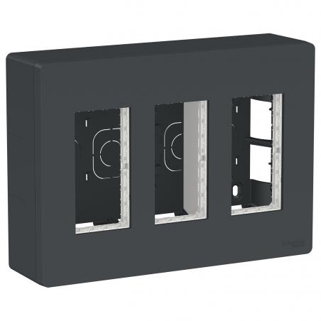 Unica boîte de concentration saillie complète 3 col de 4 mod Anthracite SCHNEIDER NU123454