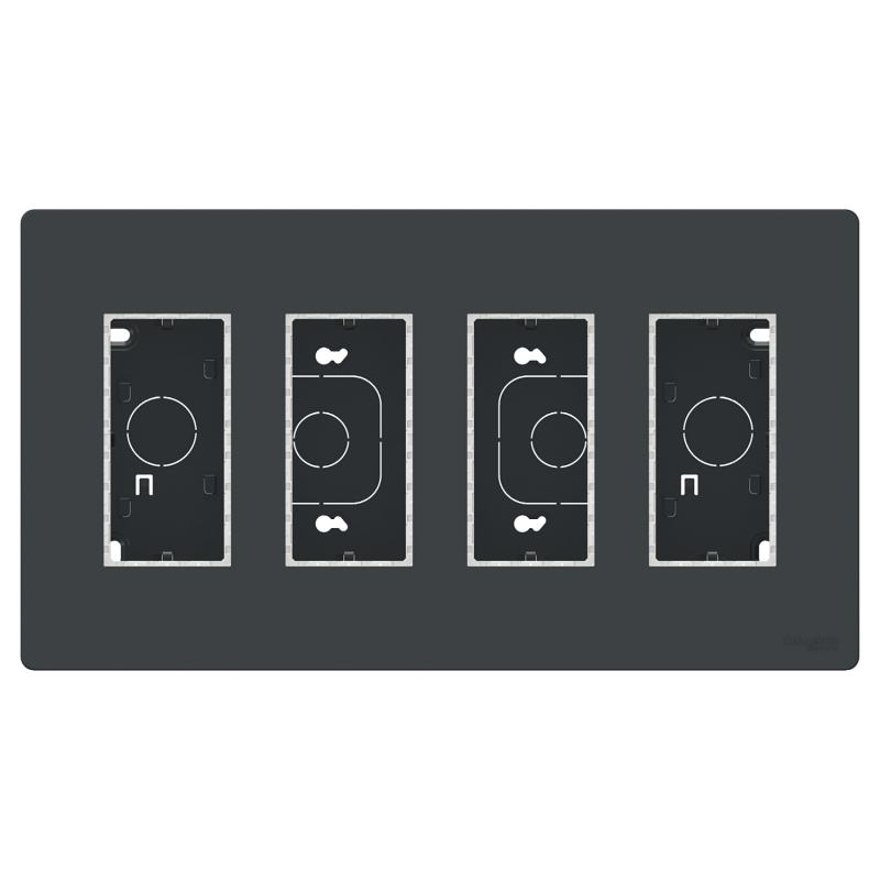 Unica boîte de concentration saillie complète 4 col de 4 mod Anthracite SCHNEIDER NU124454