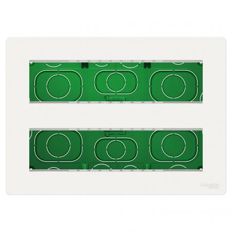 Unica boîte de concentration encastrée complète 2 rang de 8 mod Blanc anti SCHNEIDER NU171820