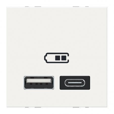 Unica chargeur USB double 5Vcc 2,4A type A+C 2 modul blanc méca seul SCHNEIDER NU301818