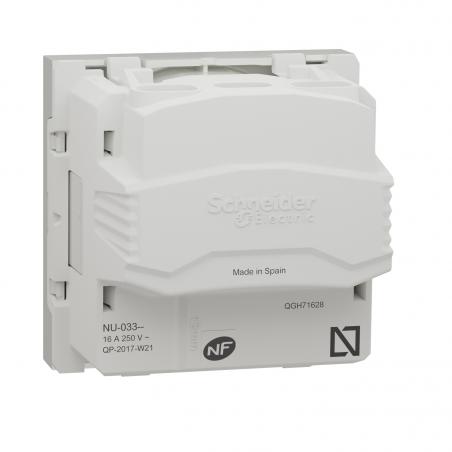 Unica prise 2P bornier à vis 2 mod Blanc méca seul SCHNEIDER NU303318