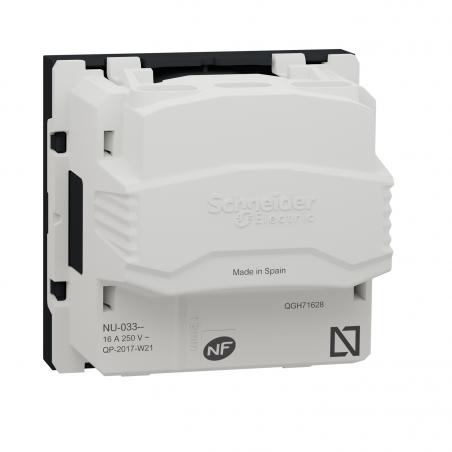 Unica prise 2P bornier à vis 2 mod Anthracite méca seul SCHNEIDER NU303354