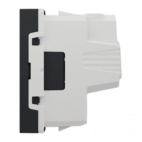 Unica prise 2P bornier à vis 2 mod Anthracite méca seul SCHNEIDER NU303354
