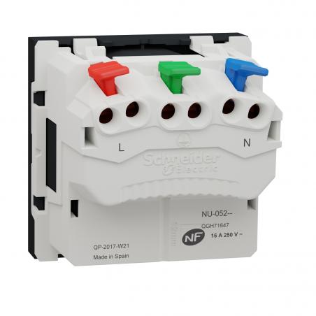 Unica prise 2P+T FR 90° affleurant raccord rapide Anthra méca seul SCHNEIDER NU305254