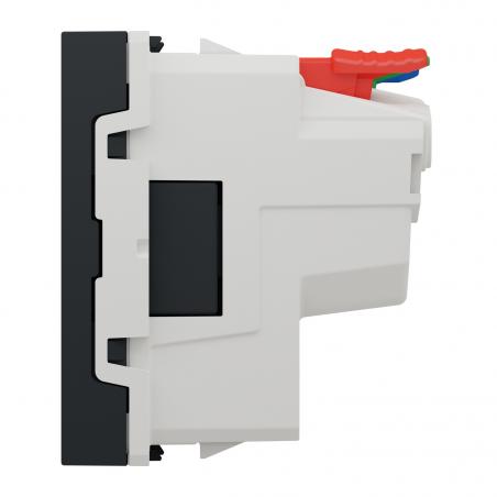 Unica prise 2P+T FR 90° affleurant raccord rapide Anthra méca seul SCHNEIDER NU305254