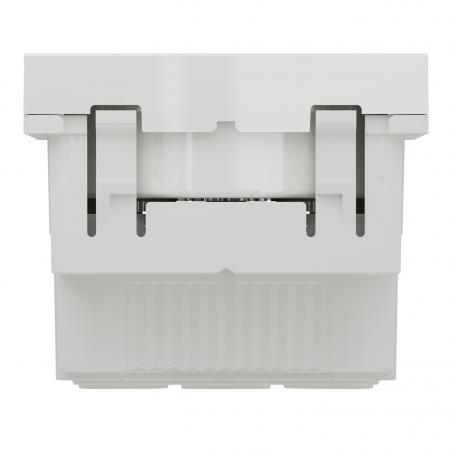 Unica prise 2P+T FR 90° raccord rapide travers Blanc anti méca seul SCHNEIDER NU305920
