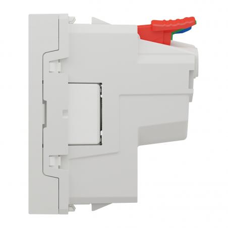 Unica prise 2P+T FR 90° goulotte connex rapid Blanc anti méca seul SCHNEIDER NU305920T