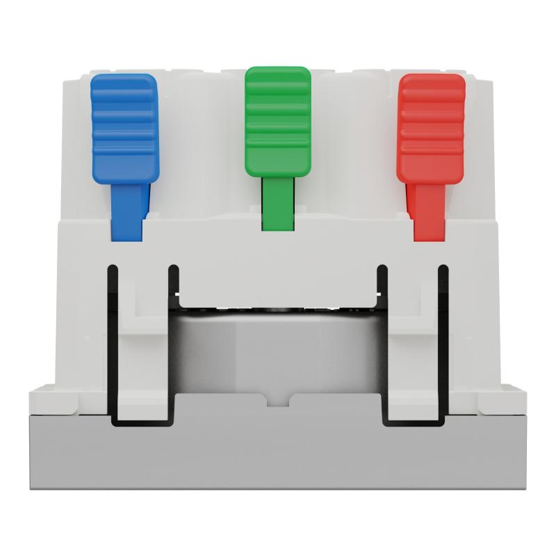 Unica prise 2P+T FR 90° raccord rapide traversant Alu méca seul SCHNEIDER NU305930