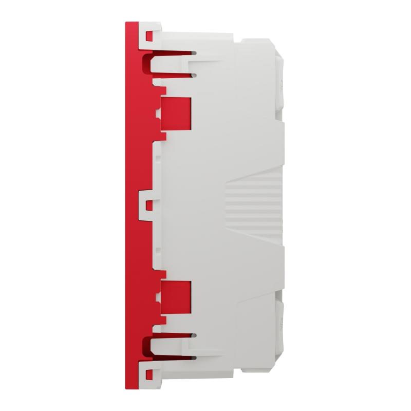 Unica prise double 2P+T FR 45° goul connex rapide Rouge méca seul SCHNEIDER NU306903T