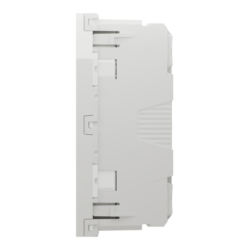 Unica prise double lum 2P+T FR 45° connexion rapide Blanc méca seul SCHNEIDER NU306918S