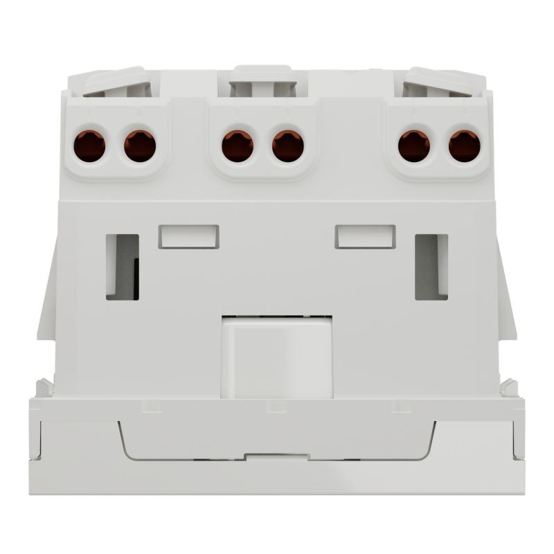 Unica prise double 2P+T FR 45° goul connex rapide Blanc méca seul SCHNEIDER NU306918T