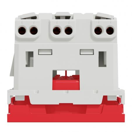 Unica prise triple 2P+T FR 45° goulotte détrompage Rouge méca seul SCHNEIDER NU307103T