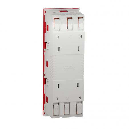 Unica prise triple 2P+T FR 45° Rouge méca seul SCHNEIDER NU307903