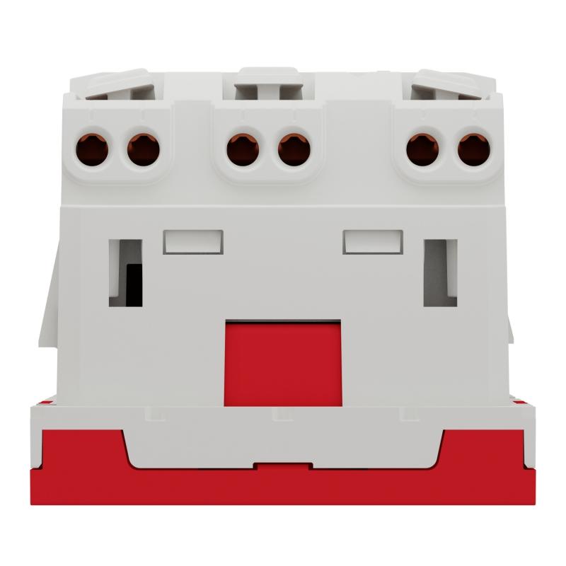 Unica prise triple 2P+T FR spéciale goulotte Rouge méca seul SCHNEIDER NU307903T