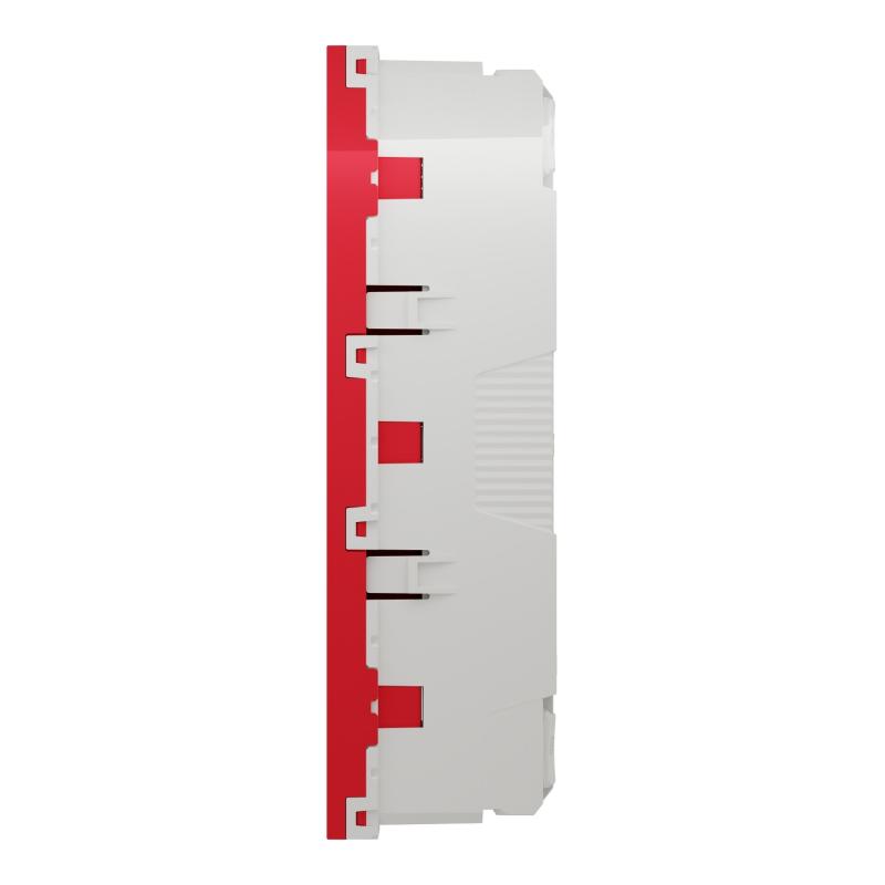 Unica prise triple 2P+T FR spéciale goulotte Rouge méca seul SCHNEIDER NU307903T