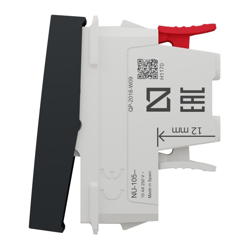 Unica permutateur 10A 250Vca 1 module Anthracite mécanisme seul SCHNEIDER NU310554