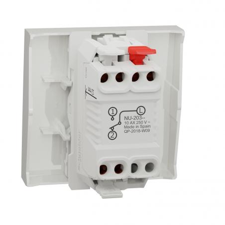 Unica va-et-vient 10A connex rapide 2 mod Blanc antimicrob méca seul SCHNEIDER NU320320