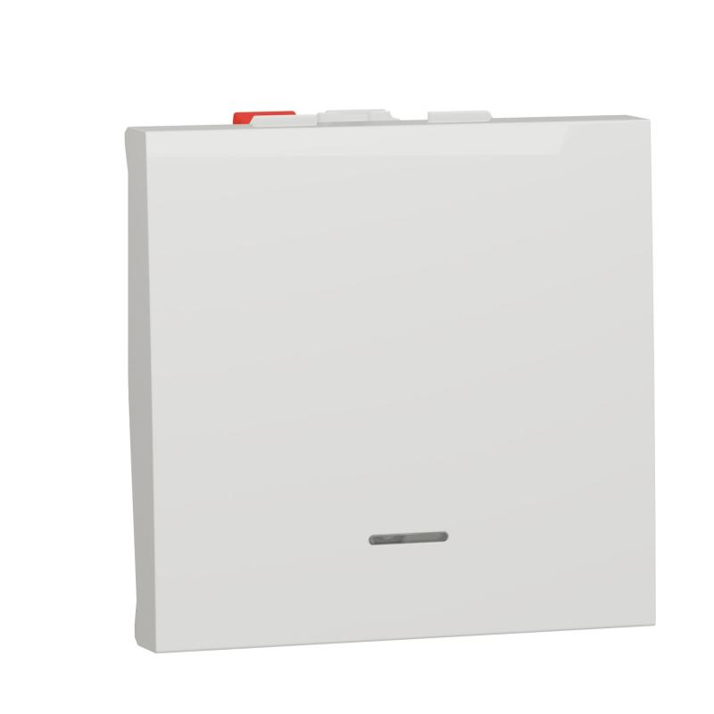 Unica poussoir lumineux (localisation) 10A 2 mod Blanc méca seul SCHNEIDER NU320618FN